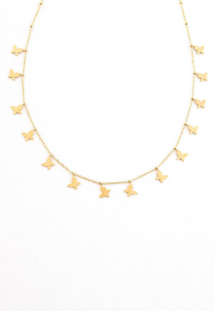 Butterflies Fluttering Freedom Gold Necklace - Give Hope and Freedom to Women!