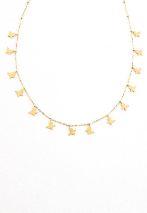 Butterflies Fluttering Freedom Gold Necklace - Give Hope and Freedom to Women!