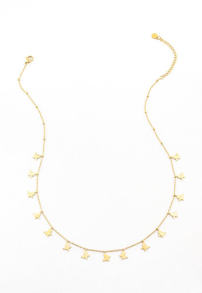 Butterflies Fluttering Freedom Gold Necklace - Give Hope and Freedom to Women!