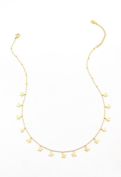 Butterflies Fluttering Freedom Gold Necklace - Give Hope and Freedom to Women!