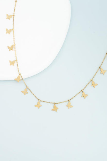 Butterflies Fluttering Freedom Gold Necklace - Give Hope and Freedom to Women!