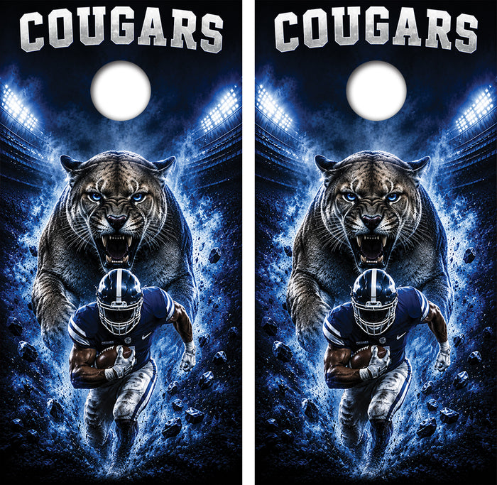 BYU Cougars Football Inspired Cornhole Design