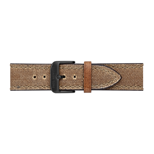 Uhrenarmband Canvas Schwarz Desert 20 mm