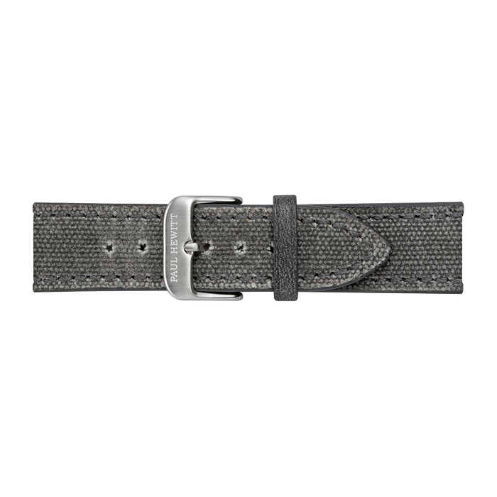 Uhrenarmband Canvas Silber Grau 20 mm