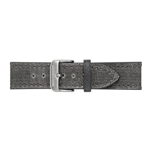 Uhrenarmband Canvas Silber Grau 20 mm
