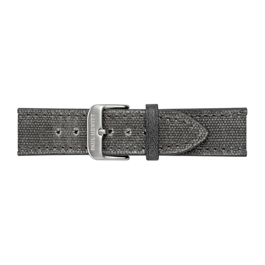 Uhrenarmband Canvas Silber Grau 20 mm