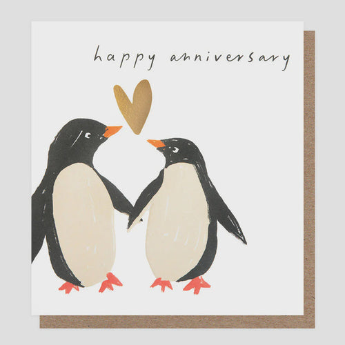 Caroline Gardner Anniversary Penguins Greetings Card
