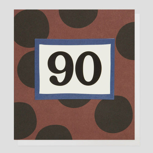 Caroline Gardner Brown And Black Spot 90th Greetings Card