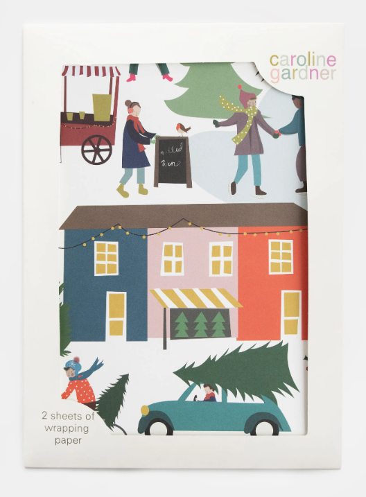 Caroline Gardner Christmas Scene Wrapping Paper