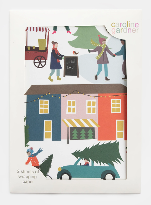 Caroline Gardner Christmas Scene Wrapping Paper