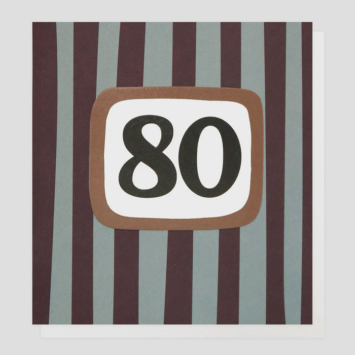 Caroline Gardner Grey And Burgundy Striped Greetings Card