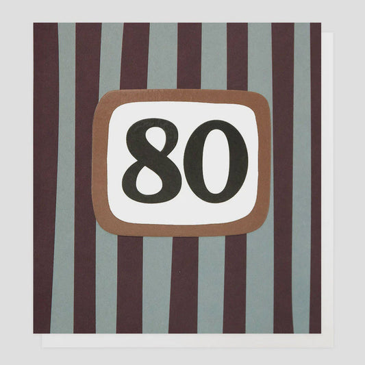 Caroline Gardner Grey And Burgundy Striped Greetings Card