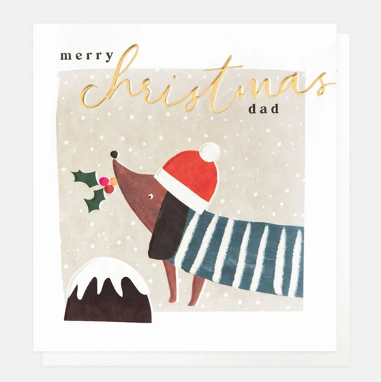 Caroline Gardner Merry Christmas Dad Dog Christmas Card
