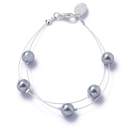 Carrie Elspeth Silver Floating Pearls Bracelet