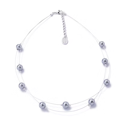 Carrie Elspeth Silver Floating Pearls Necklace
