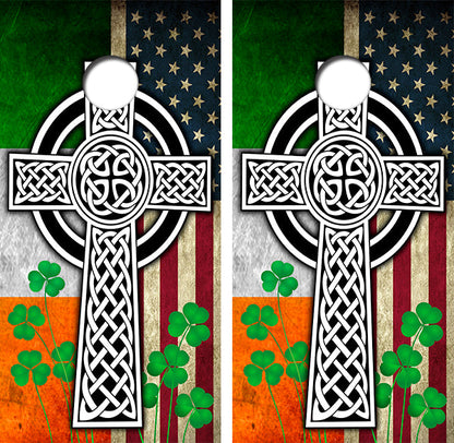 Celdic Irish American Flag Cornhole Design