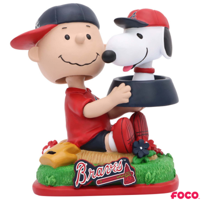 Charlie Brown & Snoopy Peanuts Dual Mini Bighead MLB Bobbleheads