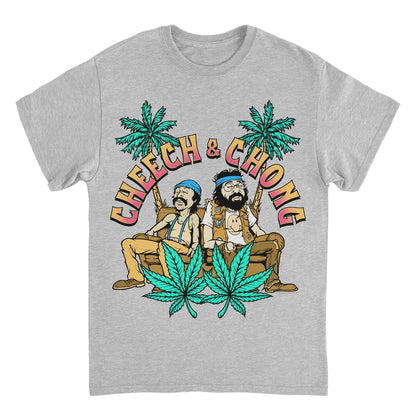 Cheech & Chong Cartoon Couch Palm Trees T-Shirt