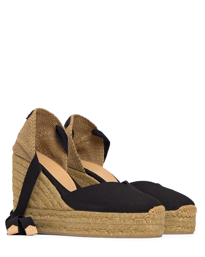 Chiara T 8ED Negro Wedge Espadrille