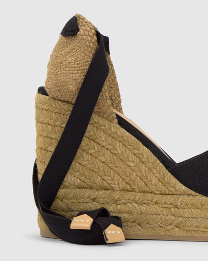 Chiara T 8ED Negro Wedge Espadrille