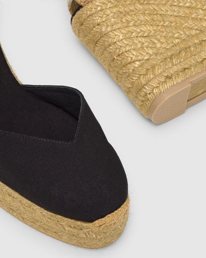 Chiara T 8ED Negro Wedge Espadrille