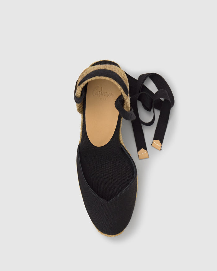 Chiara T 8ED Negro Wedge Espadrille
