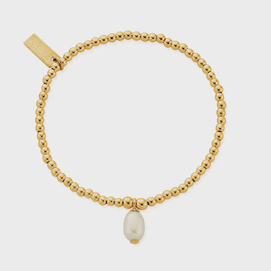 Chlobo Cute Charm Pearl Drop Bracelet - Gold