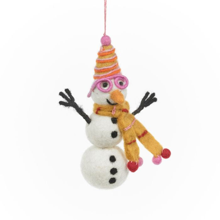 Christmas Felt Decoration - Betty The Snowman