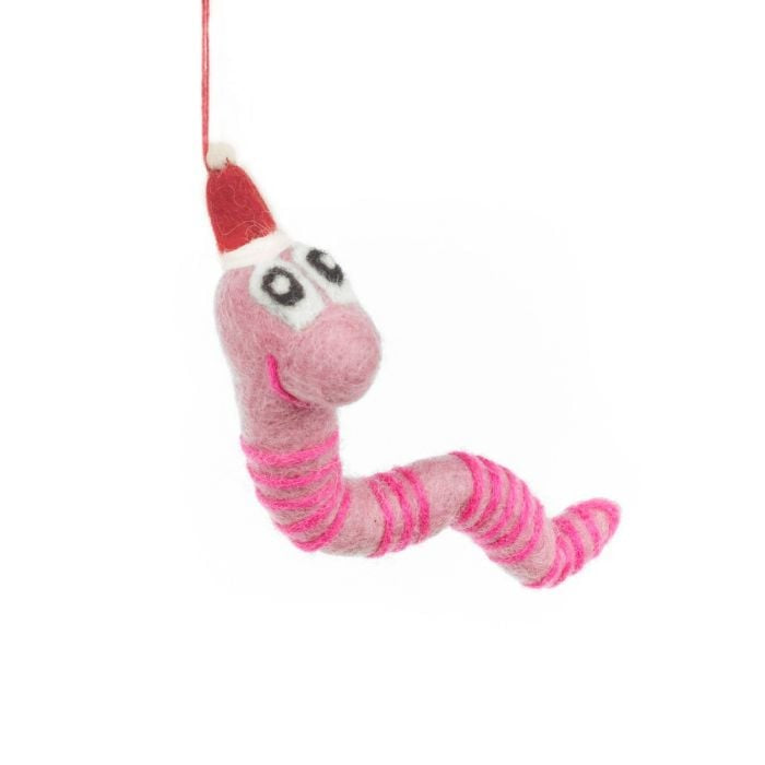 Christmas Felt Decoration - Wrigley The Worm