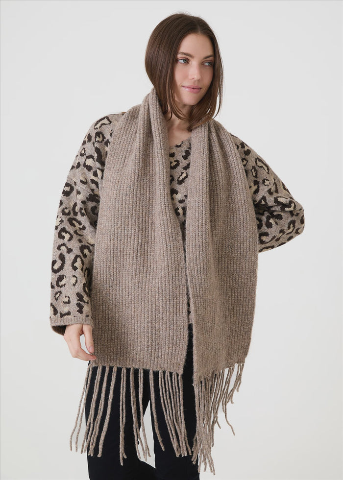 Chunky Tassel Scarf - Mink