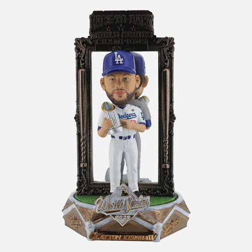 Clayton Kershaw Los Angeles Dodgers 2025 Back To Back World Series Champions Dual Spinner MLB Bobblehead