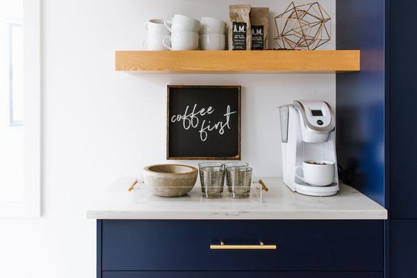 Coffee First Wood Sign Farmhouse Decor Black