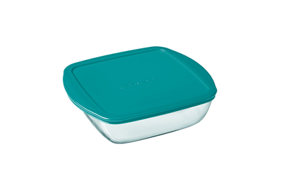 Cook & Store - Square glass dish with duck blue lid - Cook & Store