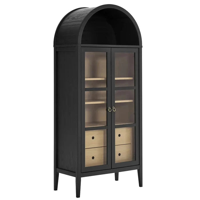 Coral Black Arched Storage Display Cabinet Canva Home