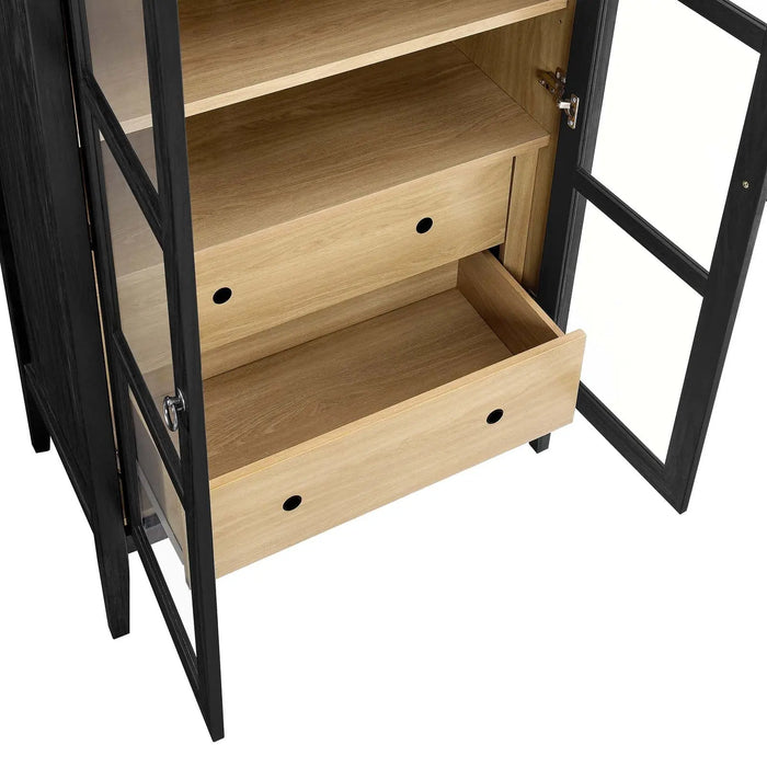 Coral Black Arched Storage Display Cabinet Canva Home