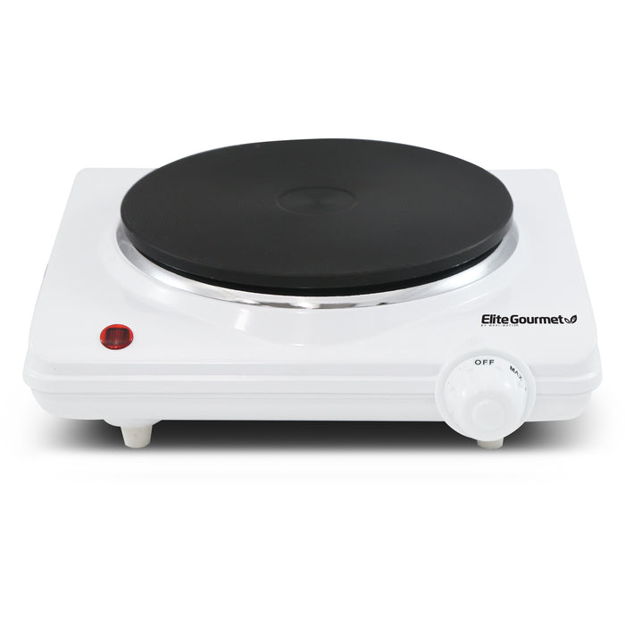 Countertop Single Electric Flat Burner (White)