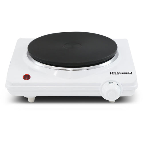 Countertop Single Electric Flat Burner (White)