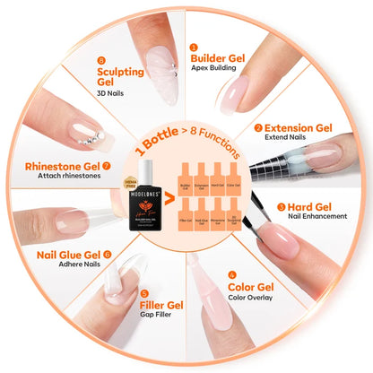 8-In-1 Cream Milk Hema-Free Builder Gel 15ml Builder Gel MODELONES #cream milk