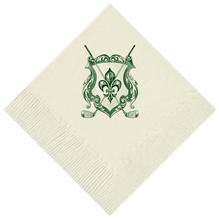 Customizable Golf Crest Beverage Napkins
