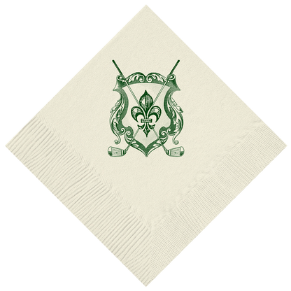 Customizable Golf Crest Beverage Napkins