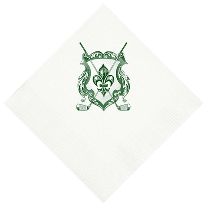 Customizable Golf Crest Beverage Napkins