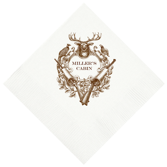 Customizable Hunting Plaque Beverage Napkins