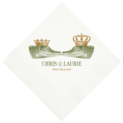 Customizable Kissing Gators Beverage Napkins