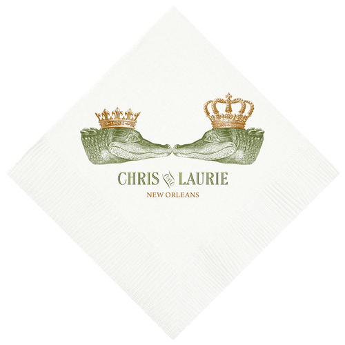 Customizable Kissing Gators Beverage Napkins