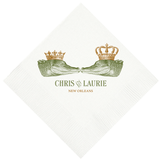 Customizable Kissing Gators Beverage Napkins