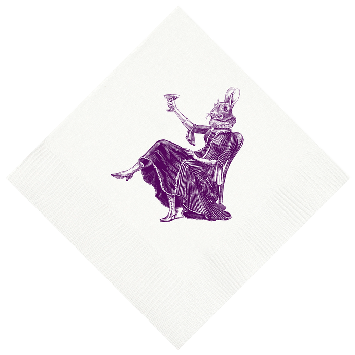 Customizable Party Bunny Beverage Napkins