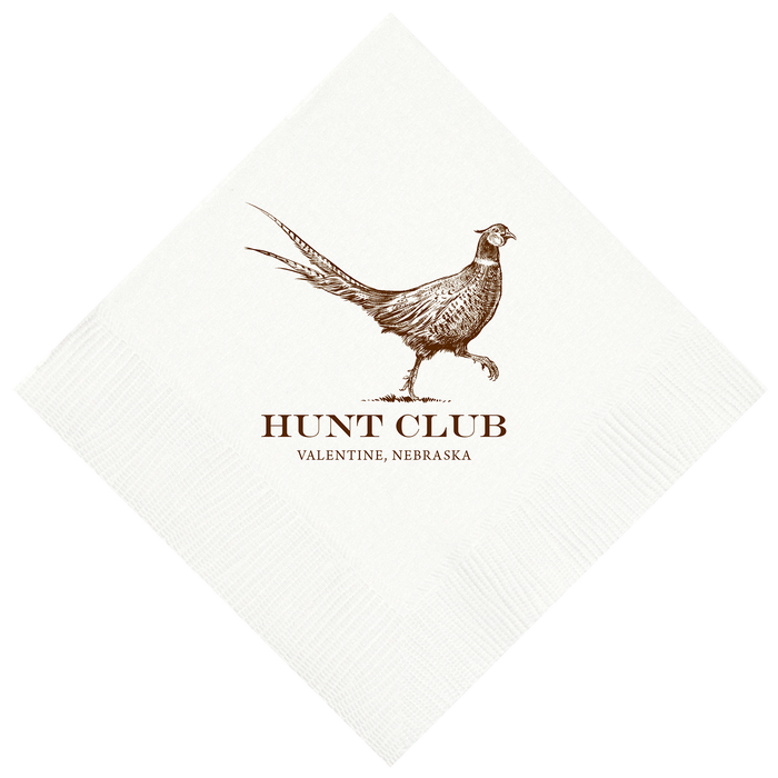 Customizable Pheasant Strut Beverage Napkins