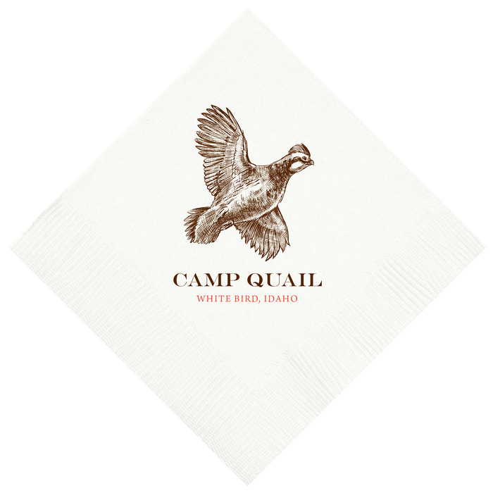 Customizable Quail Beverage Napkins