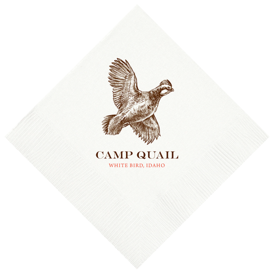 Customizable Quail Beverage Napkins