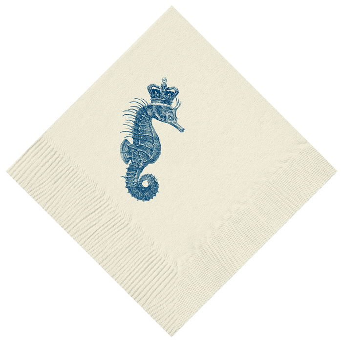 Customizable Royal Seahorse Beverage Napkins